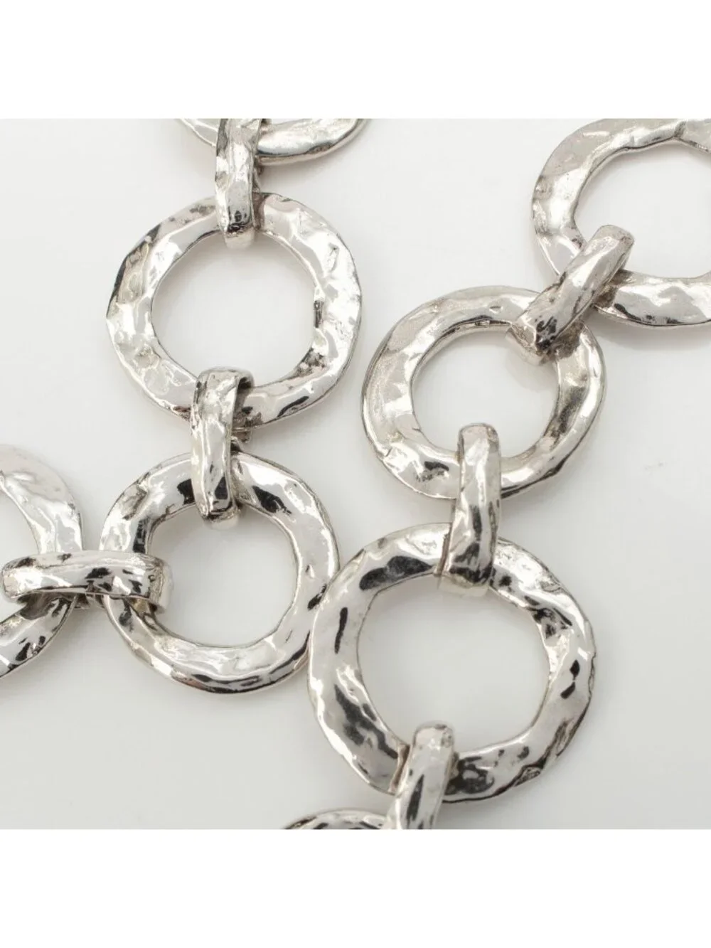 Saint Laurent Vintage Circle Heart Necklace Silver
